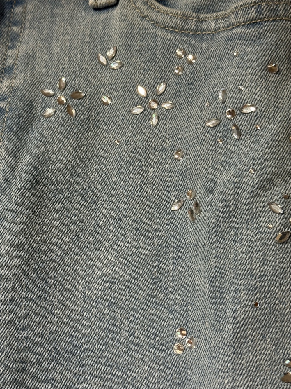 Old Navy High-Waisted O.G. Loose Rhinestone-Embellished Jeans in a light wash - Picture 8 of 9